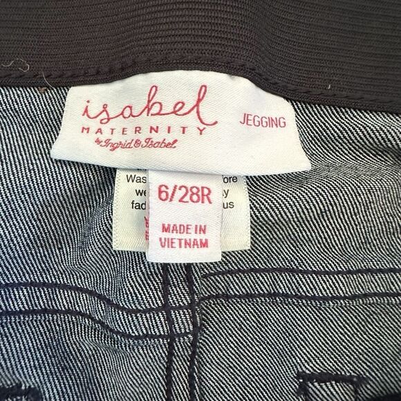 Isabel Maternity ~ Dark Denim Jeggings with elastic side panels ~ size 6/28R - Picture 6 of 9